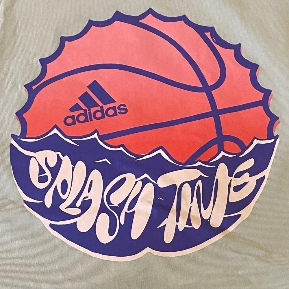 adidas‎ Men Size M Splash On Summer Sunlight Basketball T-Shirt Halo Mint Blue